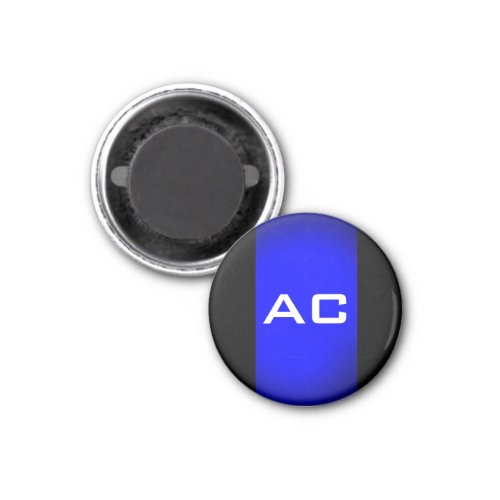 Modern Monogram Blue Black Plain Magnet