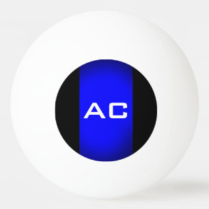 Modern Monogram Blue Black Plain Ping Pong Ball