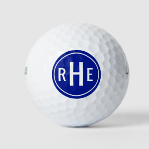 Modern Monogram Blue Golf Balls