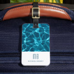 Modern Monogram Blue Luggage Tag