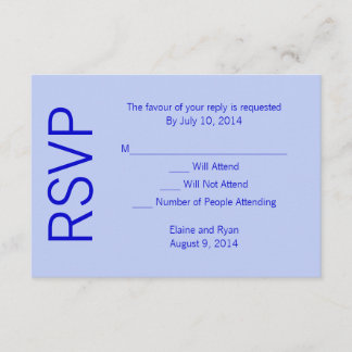 Modern Monogram - Blue RSVP Card