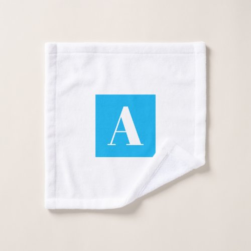 Modern Monogram Blue Wash Cloth