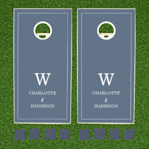 Modern Monogram Blue Wedding Reception Game