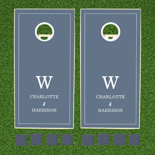 Modern Monogram Blue Wedding Reception Game (Creator Uploaded)