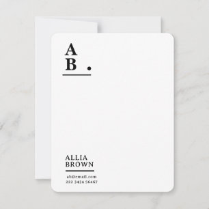 Modern Monogram Blush Pink Feminine Design Note Card