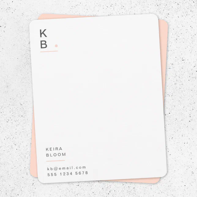 Modern Monogram Blush Pink Feminine Stylish Note Card Zazzle