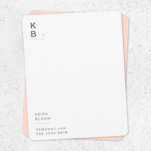 Modern Monogram Blush Pink Feminine Stylish Note Card