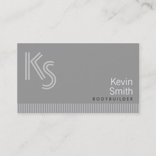 Customizable Modern Monogram Bodybuilding Business Card