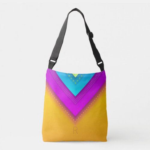 Modern Monogram Boho Geometric Chic Crossbody Bag