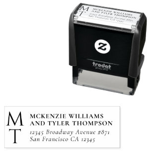 Modern Monogram Bold Black Initials Self-inking Stamp