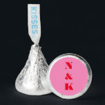 Modern Monogram Bold Bright Red Pink Wedding  Hershey®'s Kisses®<br><div class="desc">Modern Aesthetic Monogram Bold Typography Wedding Hershey®'s Kisses®  in Pink and Red</div>