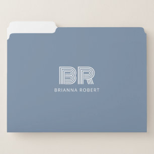 Modern Monogram Branding Logo Stylish Periwinkle File Folder