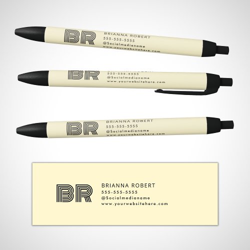 Modern Monogram Branding Logo Stylish Soft Groovy Black Ink Pen