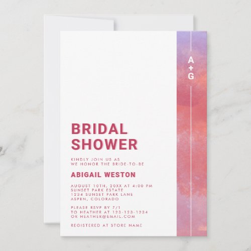 Modern Monogram Bridal Shower Invitation