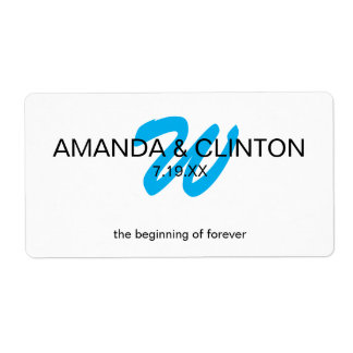 Modern Monogram | Bridal Water Bottle Favors Label