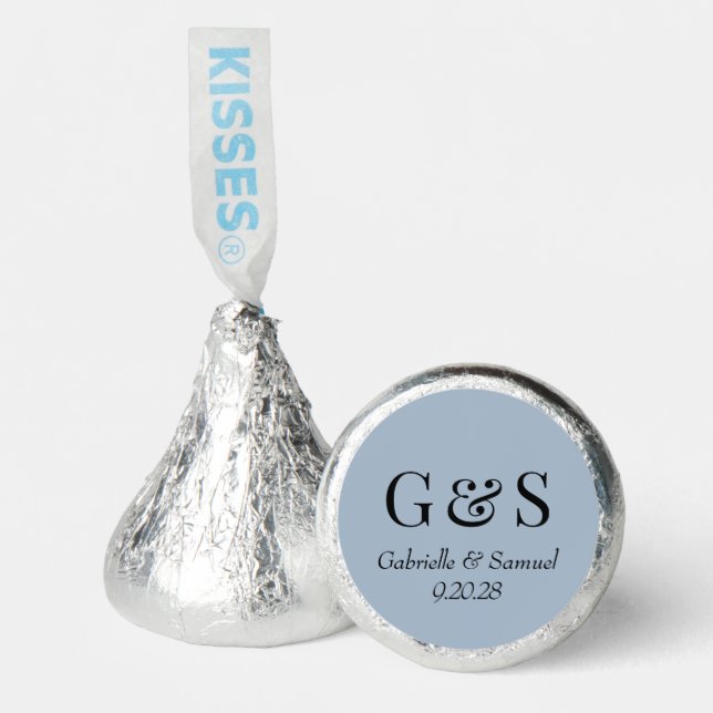 Modern Monogram Bride & Groom Names Wedding Hershey®'s Kisses® (Front)
