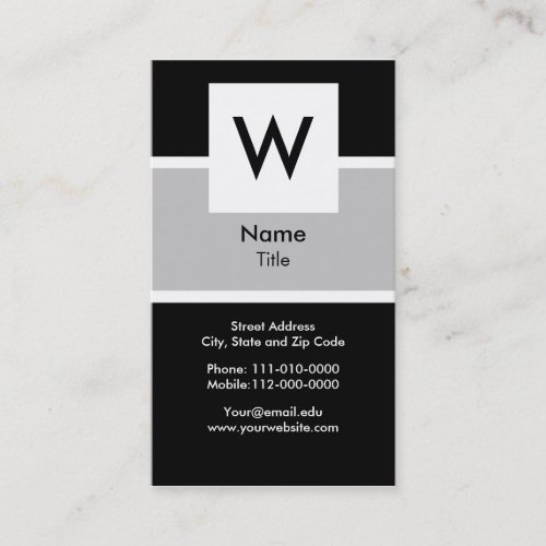 Modern Monogram Business Card