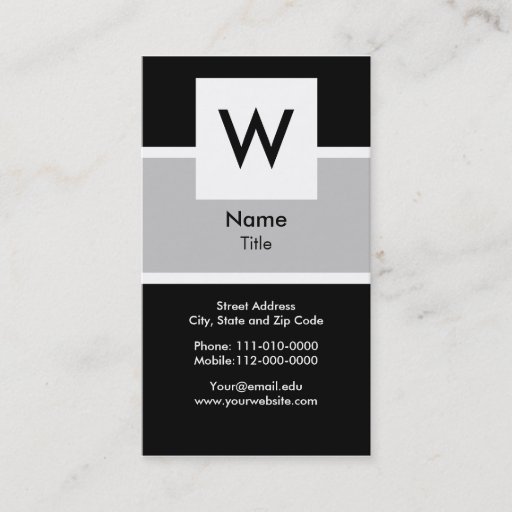 Customizable Modern Monogram Business Card