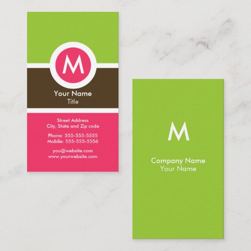 Customizable Modern Monogram Business Card