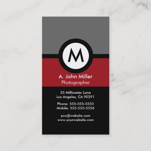 Modern Monogram Business Card