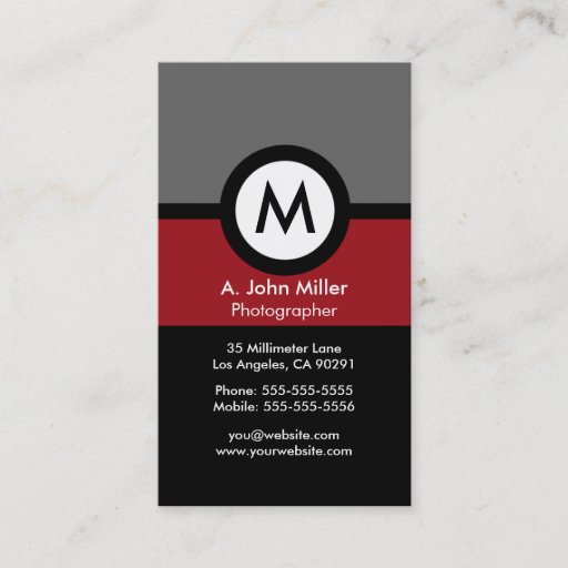 Customizable Modern Monogram Business Card