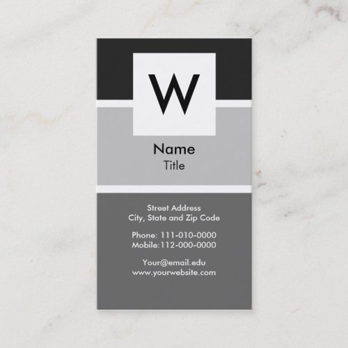 Modern Monogram Business Card