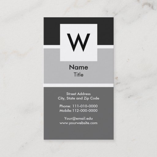 Customizable Modern Monogram Business Card