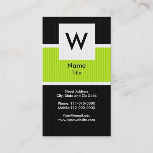Modern Monogram Business Card