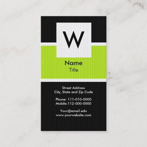 Customizable Modern Monogram Business Card