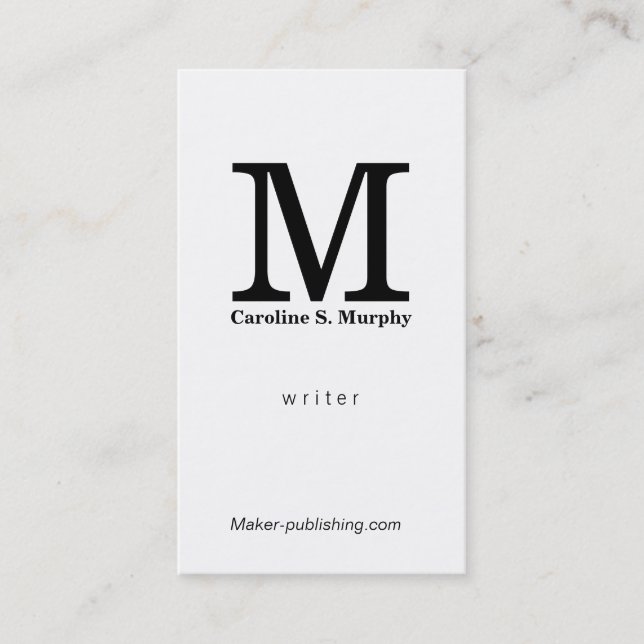 Modern Monogram Business Card (Front)
