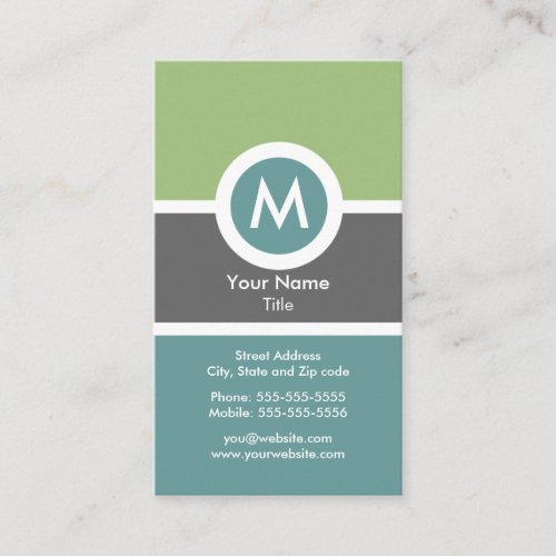 Modern Monogram Business Card