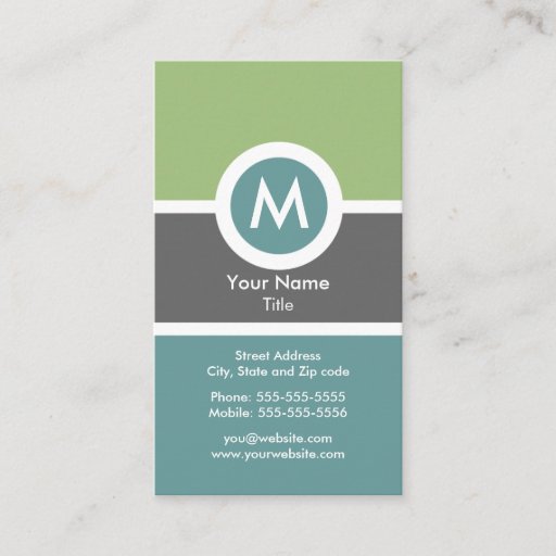Customizable Modern Monogram Business Card