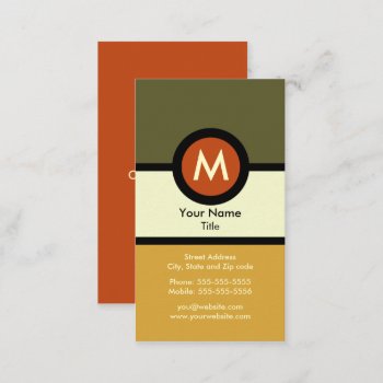 Modern Monogram Business Card by mazarakes at Zazzle