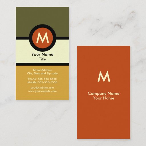 Customizable Modern Monogram Business Card