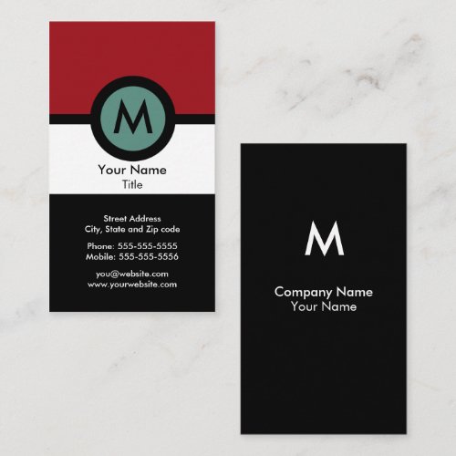 Modern Monogram Business Card