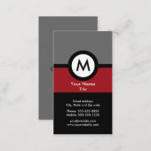 Modern Monogram Business Card (Front/Back)