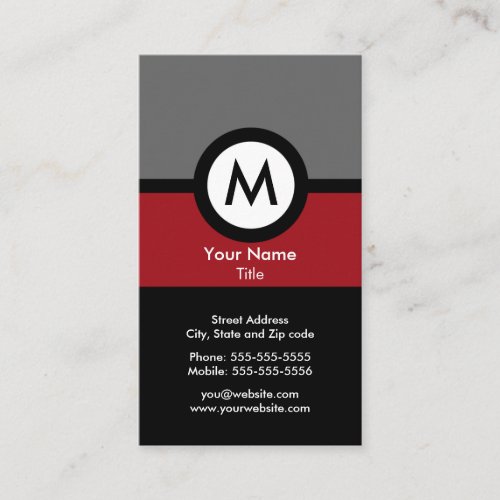 Modern Monogram Business Card
