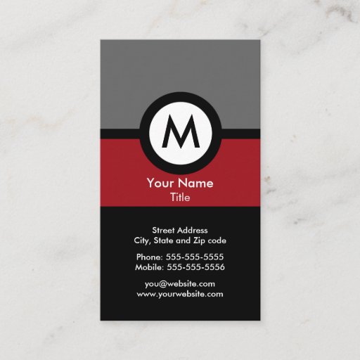 Customizable Modern Monogram Business Card