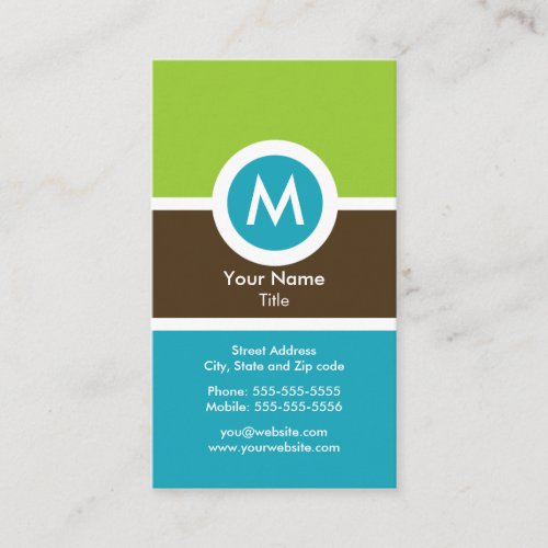 Modern Monogram Business Card