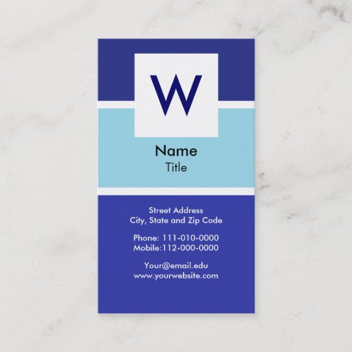 Customizable Modern Monogram Business Card