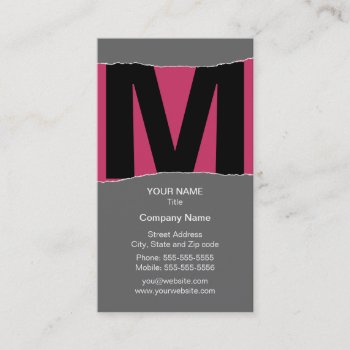 Modern Monogram Business Card by mazarakes at Zazzle