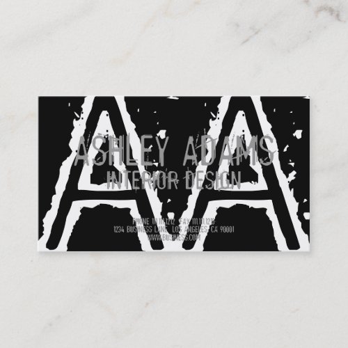MODERN MONOGRAM BUSINESS CARD BLACK