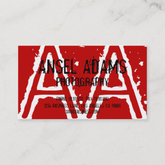 MODERN MONOGRAM BUSINESS CARD RED