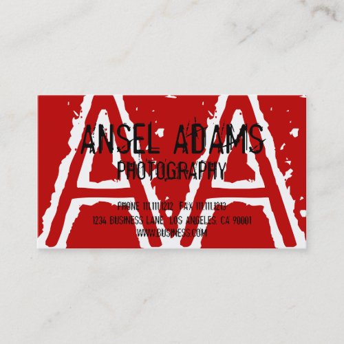 MODERN MONOGRAM BUSINESS CARD RED