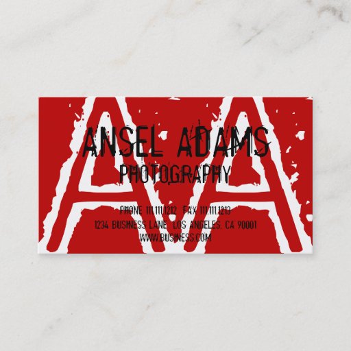 Customizable MODERN MONOGRAM BUSINESS CARD RED
