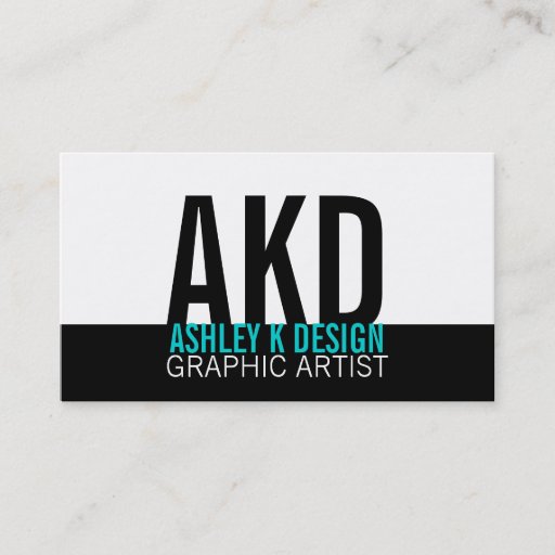 Customizable Modern Monogram Business Cards Black