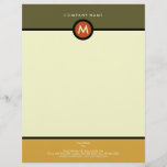 Modern Monogram Business Letterhead<br><div class="desc">This stylish letterhead with its modern color scheme would be perfect for business. Customize to suit your needs.</div>