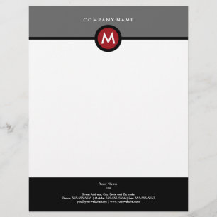 Modern Monogram Business Letterhead