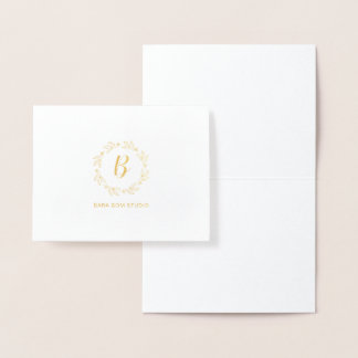 Modern Monogram, Business Logo Gold Foil Card