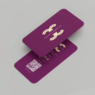 Modern Monogram C Luxury Purple Professional Business Card